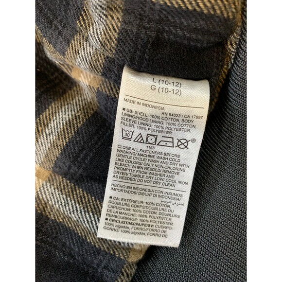 Old Navy Kids Canvas Jacket Boys L 10/12 Flannel‎ Lined Workwear Shacket Utility - Picture 8 of 9